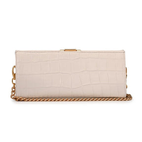 Bolsa Tiracolo Branca Bianco Couro Croco